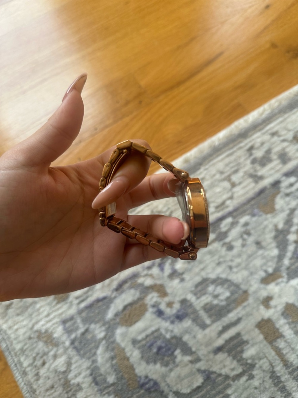 Michael Kors Rose Gold Tone Crystal-Trim Bracelet Watch - Picture 4 of 4